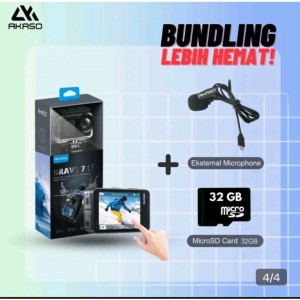 Akaso Brave 7 LE Action Camera 4k 30FPS 20MP Dual Screen - Tanpa Memory,