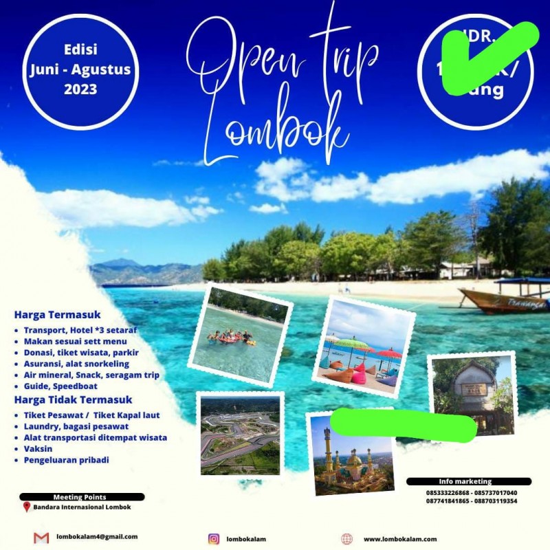 OPEN TRIP LOMBOK 3 HARI 2 MALAM